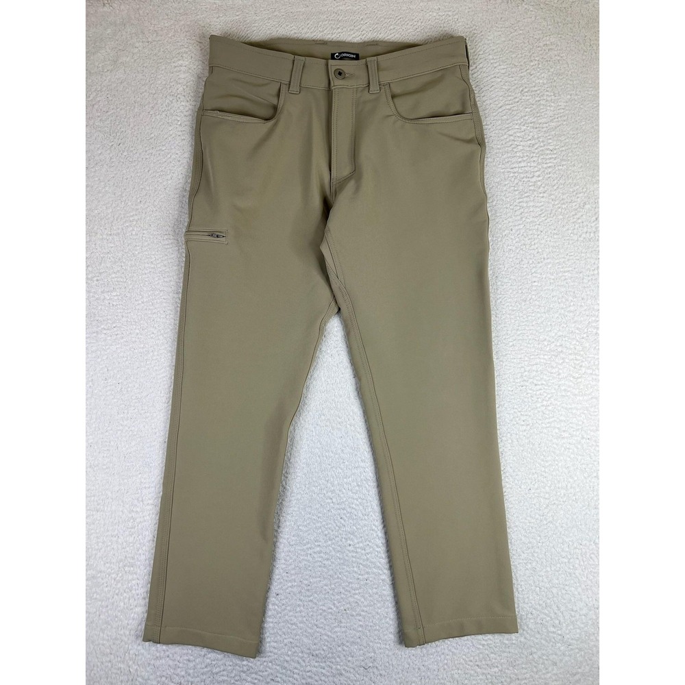 Origin Straight Pants Mens 34x30 Beige Regular Stretch Microfiber Casual USA